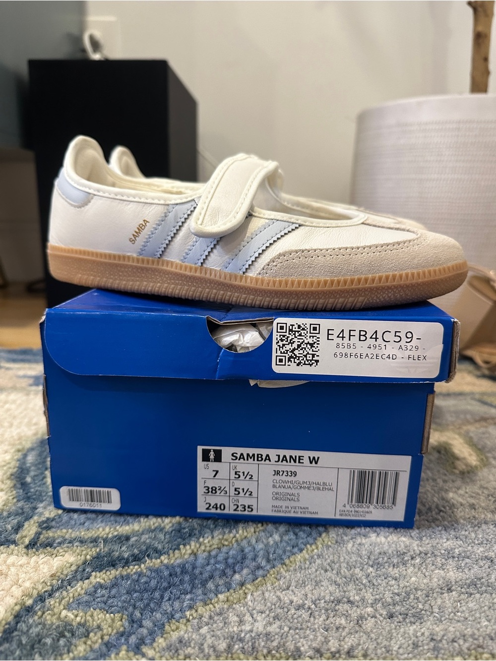 adidas Samba Jane White Gum Blue Halo Women's - Picture 6 of 14